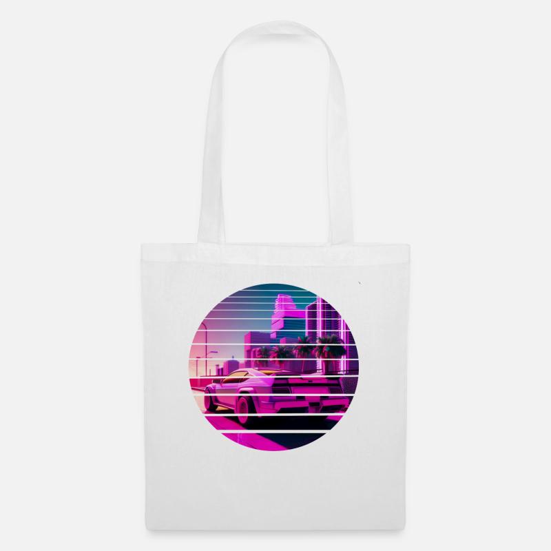Retro Wave Sport 80s Vaporwave Sunset - Stoffbeutel - Weiß