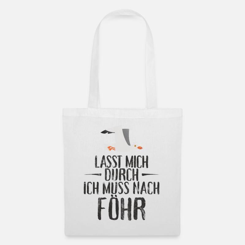 Lasst mich durch nach Föhr Möwe Sonne Strand Meer - Stoffbeutel - Weiß
