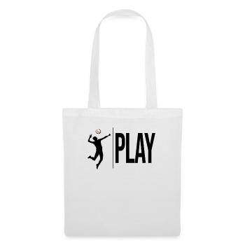 Drôle de jouer au volleyball - - Sac en tissu - blanc - Devant