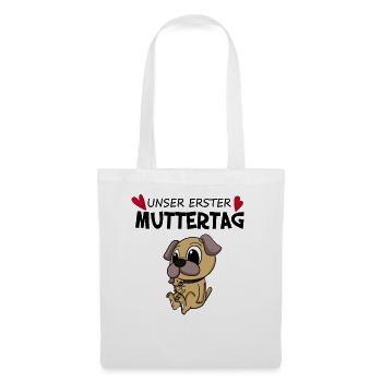 Muttertag - erster Muttertag Geschenk - Stoffbeutel - Weiß - Vorne