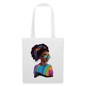Colorful Dreadlocks and Rainbow T-Shirt - Tote Bag - white - Front