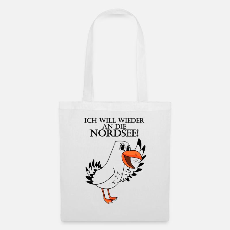Nordsee Spruch Möwe - Stoffbeutel - Weiß