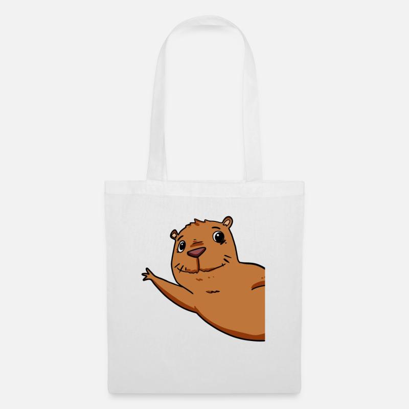 Capybara Wasserschwein - Stoffbeutel - Weiß