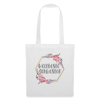 Weltbeste Schwester Schwesterherz Geschenk - Stoffbeutel - Weiß - Vorne