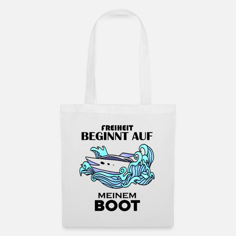 Boote Motorboot - Stoffbeutel - Weiß