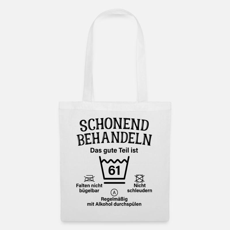 61. Geburtstag Schonend Behandeln 61 Teil Ist 61 - Stoffbeutel - Weiß