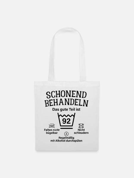 92. Geburtstag Schonend Behandeln 92 Teil Ist 92 - Stoffbeutel - Weiß