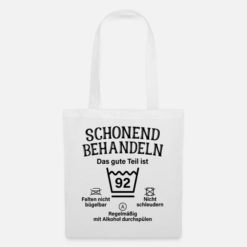 92. Geburtstag Schonend Behandeln 92 Teil Ist 92 - Stoffbeutel - Weiß