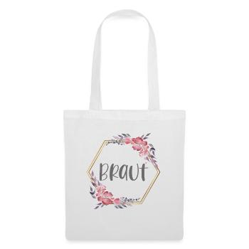Braut Verlobung Boho Bride to be JGA Geschenk - Stoffbeutel - Weiß - Vorne