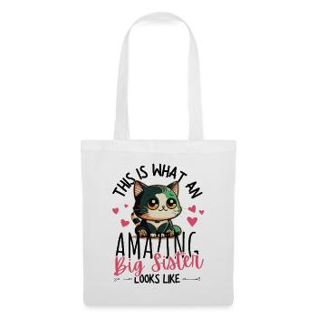 Announcing pregnancy with cute kawaii cat - Tote Bag - white - Front