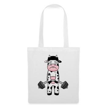 Cow Fitness Motivation Gym Cadeau - Sac en tissu - blanc - Devant