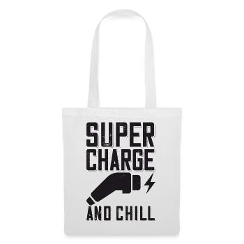 Supercharge And Chill - for electric car fans - Tote Bag - white - Front