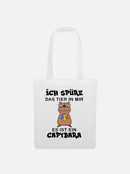 Capybara Wasserschwein Geschenk - Stoffbeutel - Weiß