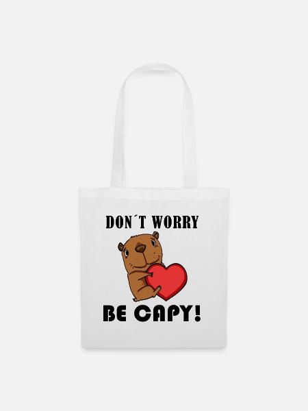 Capybara Wasserschwein Geschenk - Stoffbeutel - Weiß