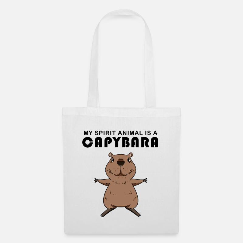 Capybara Wasserschwein Geschenk - Stoffbeutel - Weiß