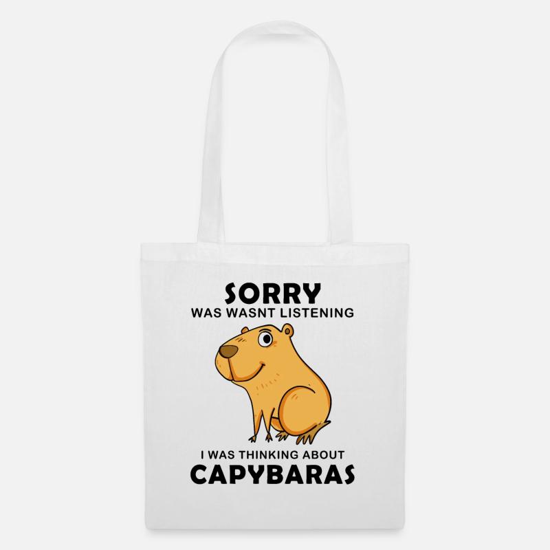 Capybara Wasserschwein Capybaras - Stoffbeutel - Weiß