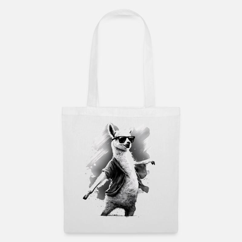Lama Alpaka Tier Geschenkidee - Stoffbeutel - Weiß