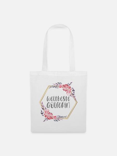 Weltbeste Golferin Golf Hobby Geschenk - Stoffbeutel - Weiß