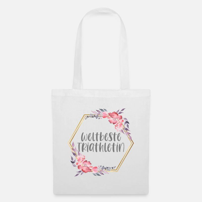 Triathletin Triathlon Mädchen Sport Geschenk - Stoffbeutel - Weiß