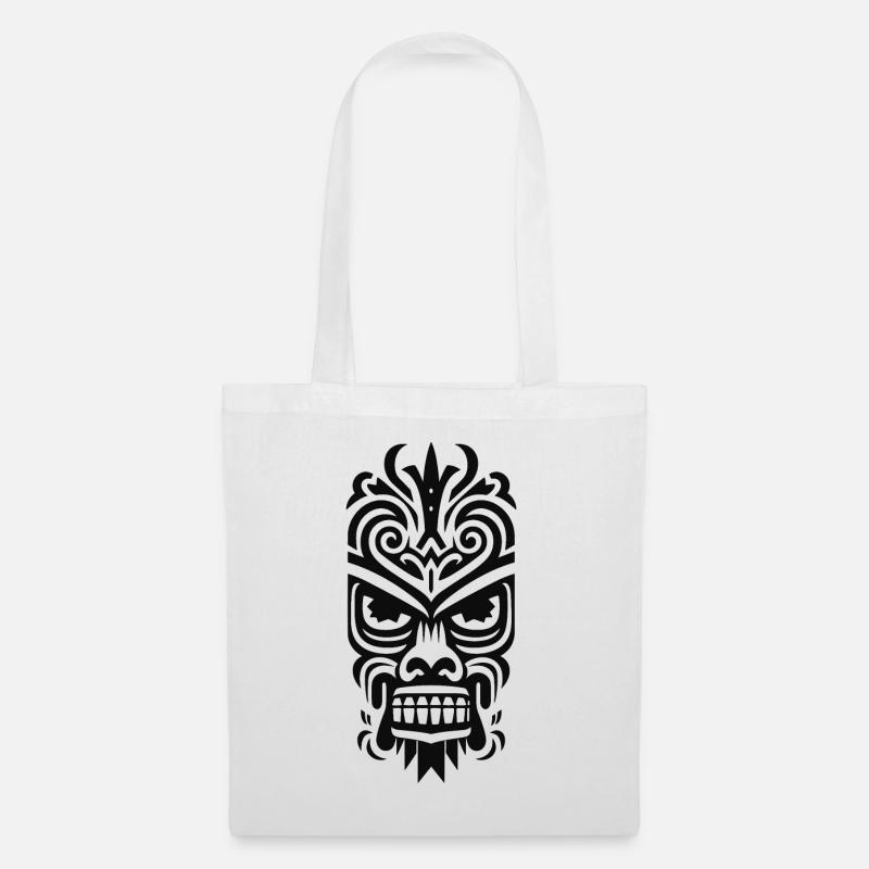 Tiki Maske - Stoffbeutel - Weiß