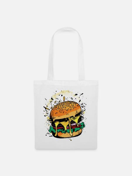 Cheeseburger Comic Burger - Stoffbeutel - Weiß