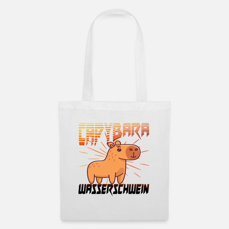 Capybara Wasserschwein - Stoffbeutel - Weiß