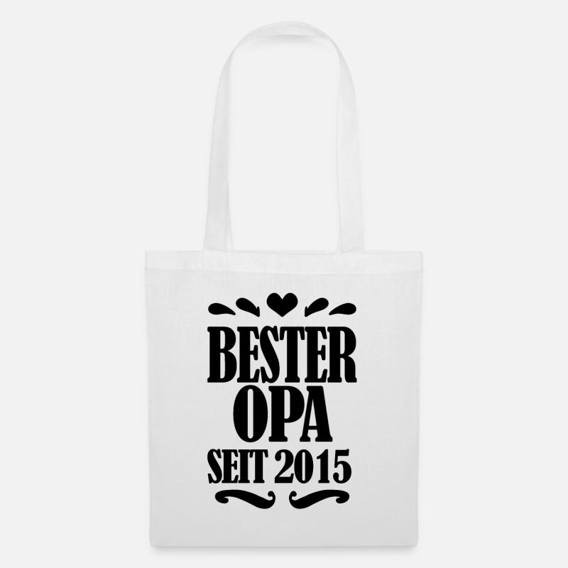 Bester Opa seit 2015 - Opa Geschenkidee - Stoffbeutel - Weiß