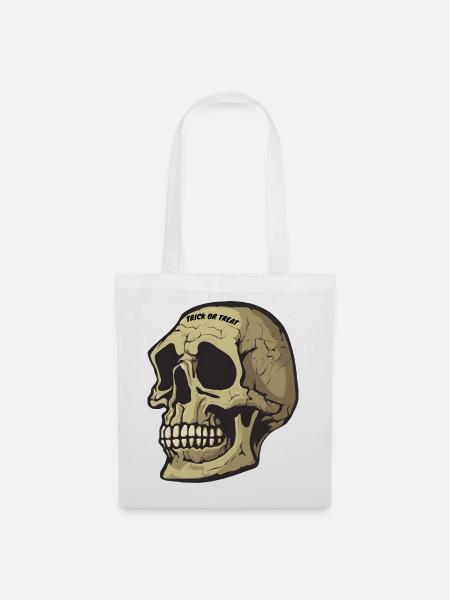 Totenkopf - Stoffbeutel - Weiß