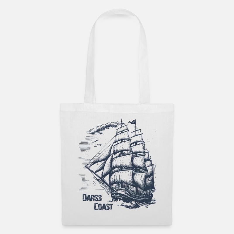 DarssCoast - Altes Segelschiff, Geschenk - Stoffbeutel - Weiß