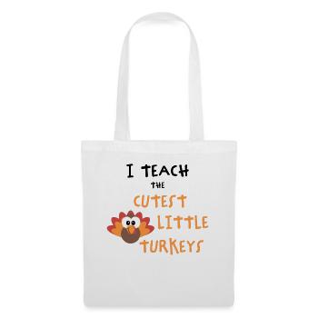 I Teach The Cutest Turkeys - Thankful Lehrer - Stoffbeutel - Weiß - Vorne