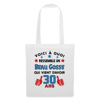30 ans anniversaire homme cadeau humour drôle - Sac en tissu - blanc - Devant