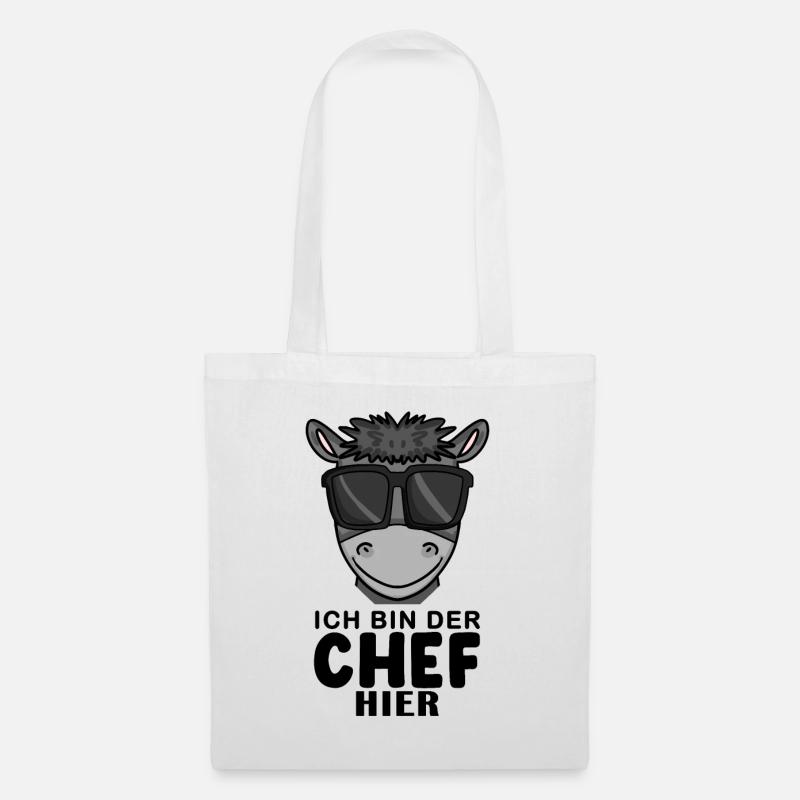 Chef Spruch Anführer Esel Motiv - Stoffbeutel - Weiß