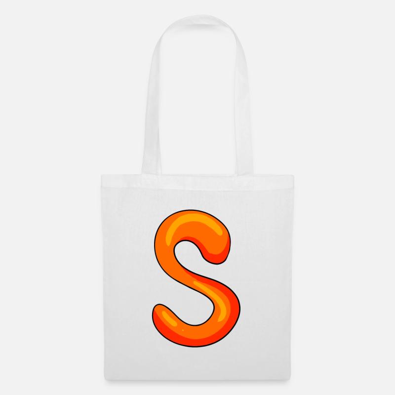 Buchstabe S Anfangsbuchstabe - Stoffbeutel - Weiß