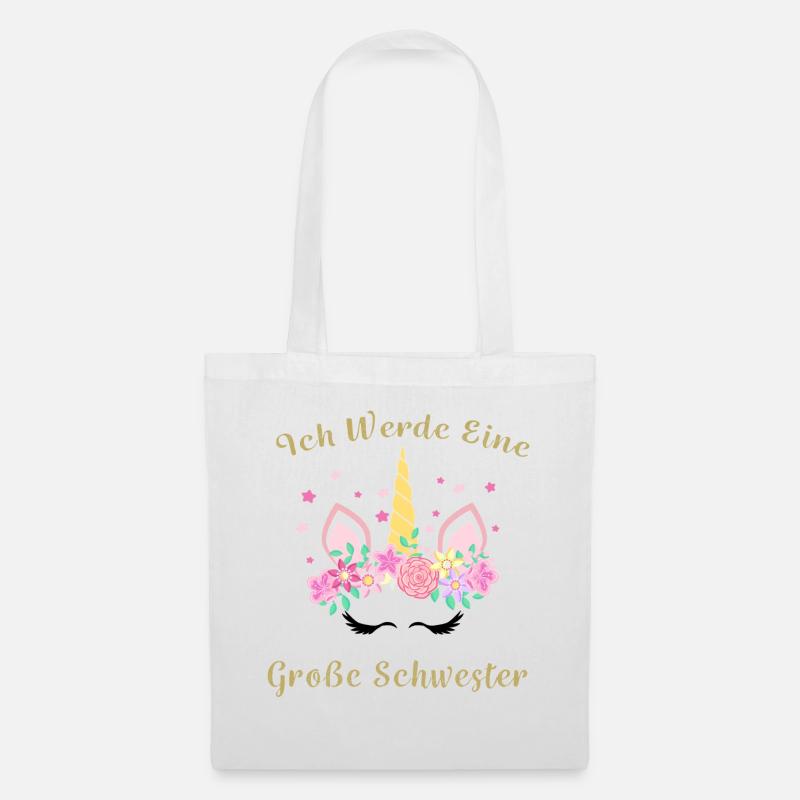 Ich werde Große Schwester - Stoffbeutel - Weiß