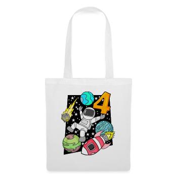 4 Birthday Boy Astronaut Rocket Space - Tote Bag - white - Front
