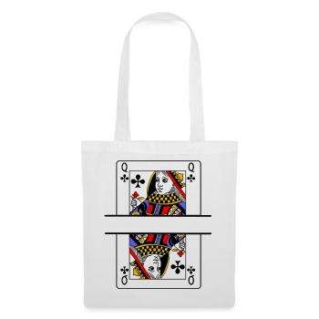 Playing card queen of clubs with banner space - Tote Bag - white - Front