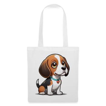 Chiot Beagle Heart - Sac en tissu - blanc - Devant