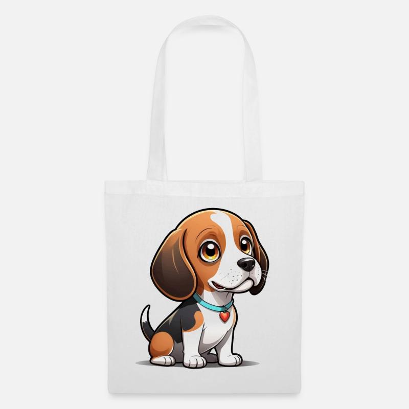 Beagle Heart Pup - Stoffbeutel - Weiß