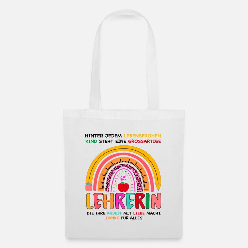 Lehrerin Spruch Geschenke Lehrerinnen Abschied - Stoffbeutel - Weiß