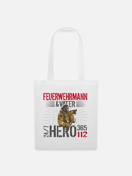 Feuerwehr Vater - Stoffbeutel - Weiß
