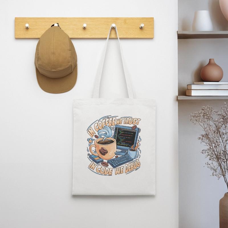 CoffeeCode Debug: In Code We Debug Tote Bag