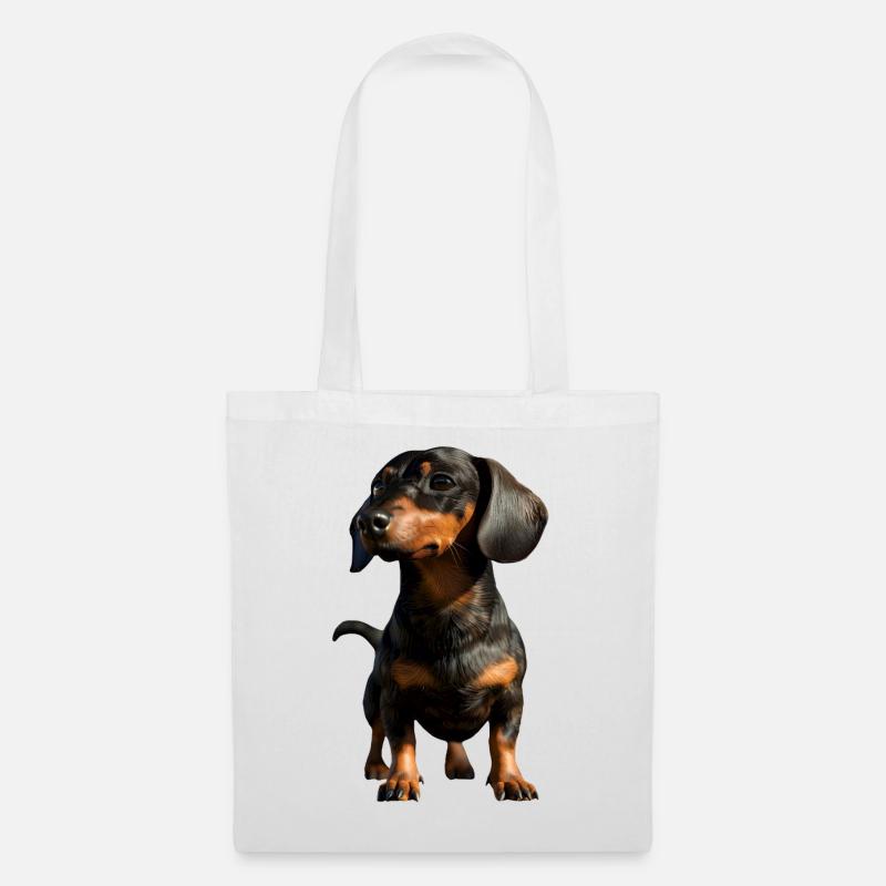 Dackel Dachshund Zwergdackel Dackelclub Teckel - Stoffbeutel - Weiß