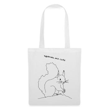 Écureuil mignon, lineart - Sac en tissu - blanc - Devant