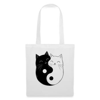 Yin and Yang Cats Cat Owner Buddhism Graphic - Tote Bag - white - Front