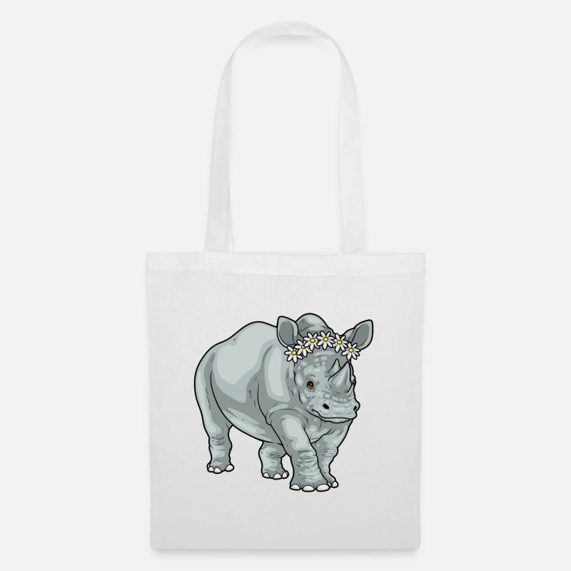 Nashorn Gänseblümchen  - Stoffbeutel - Weiß