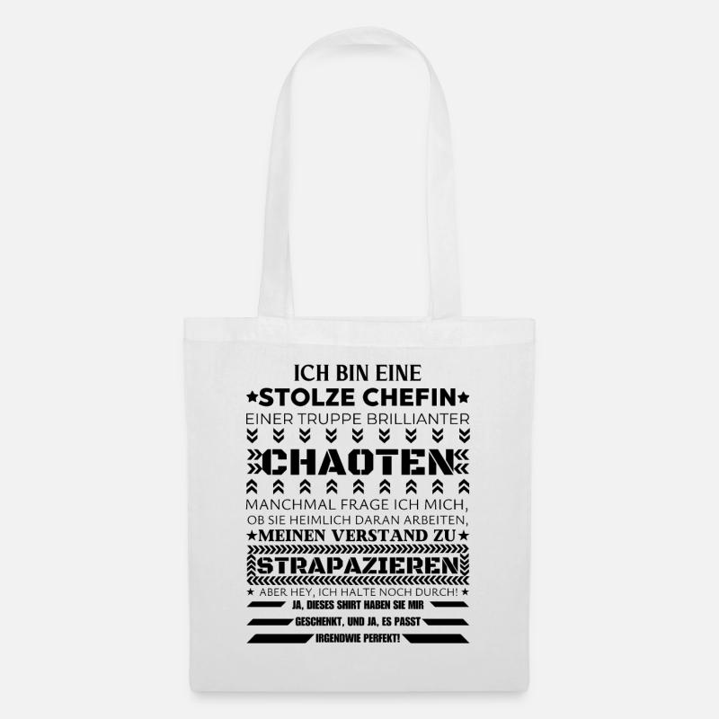 EINE STOLZE CHEFIN BRILLIANTER CHAOTEN - Stoffbeutel - Weiß