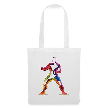 Kickboxer Cartoon Stil - Stoffbeutel - Weiß - Vorne