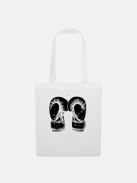 Boxhandschuhe Zeichnung - Stoffbeutel - Weiß