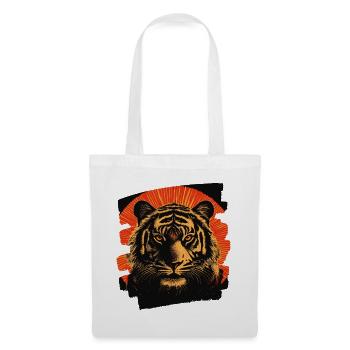 Tigre Rétro - Sac en tissu - blanc - Devant