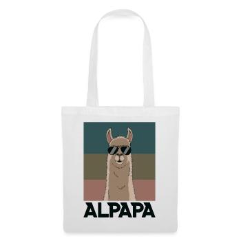 Papa Alpaga Papa Drôle Lama Cadeau de Fête des Pères - Sac en tissu - blanc - Devant
